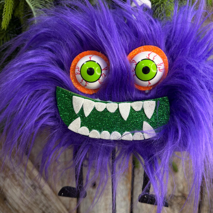 Purple Monster Pick, Halloween Monster Spray, Monster Floral Pick
