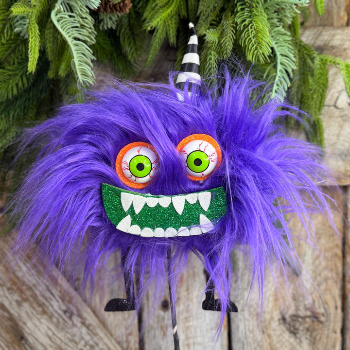 Purple Monster Pick, Halloween Monster Spray, Monster Floral Pick