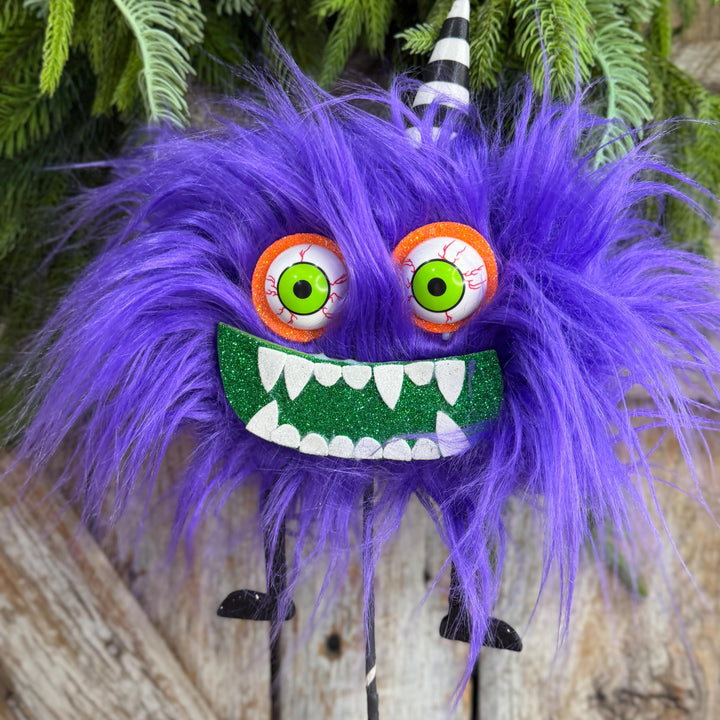 Purple Monster Pick, Halloween Monster Spray, Monster Floral Pick