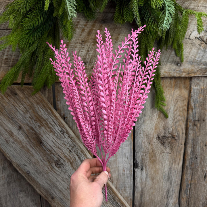 16" Pink Beaded Grass Spray, Pink Greenery, Halloween Beaded Grass