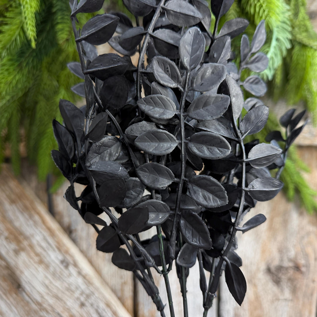15" Black Wisteria Bush, Black Greenery Bush, Halloween Greenery