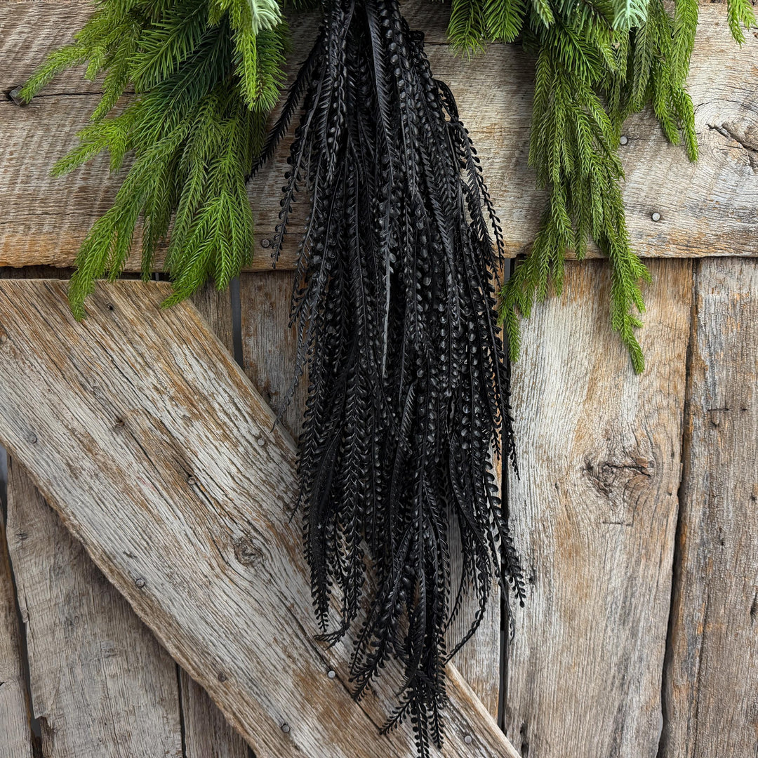 36" Black Beaded Greenery Bush, Hanging Greenery Bush, Halloween Greenery, 57311BK