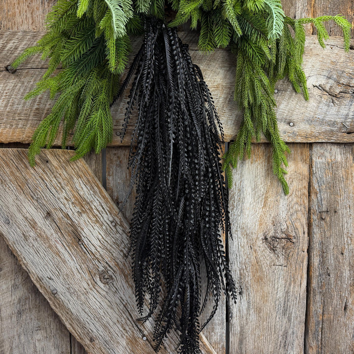 36" Black Beaded Greenery Bush, Hanging Greenery Bush, Halloween Greenery, 57311BK