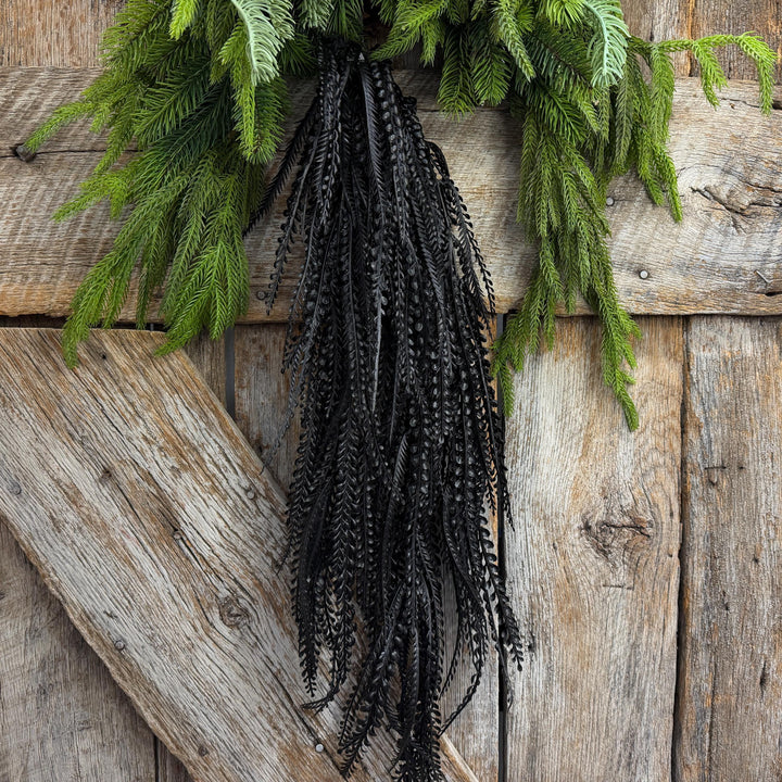 36" Black Beaded Greenery Bush, Hanging Greenery Bush, Halloween Greenery, 57311BK