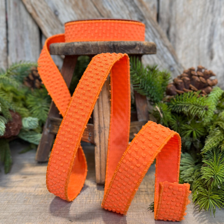 1" Orange Goosebumps Ribbon, Farrisilk Ribbon, Halloween Ribbon, HR025-52