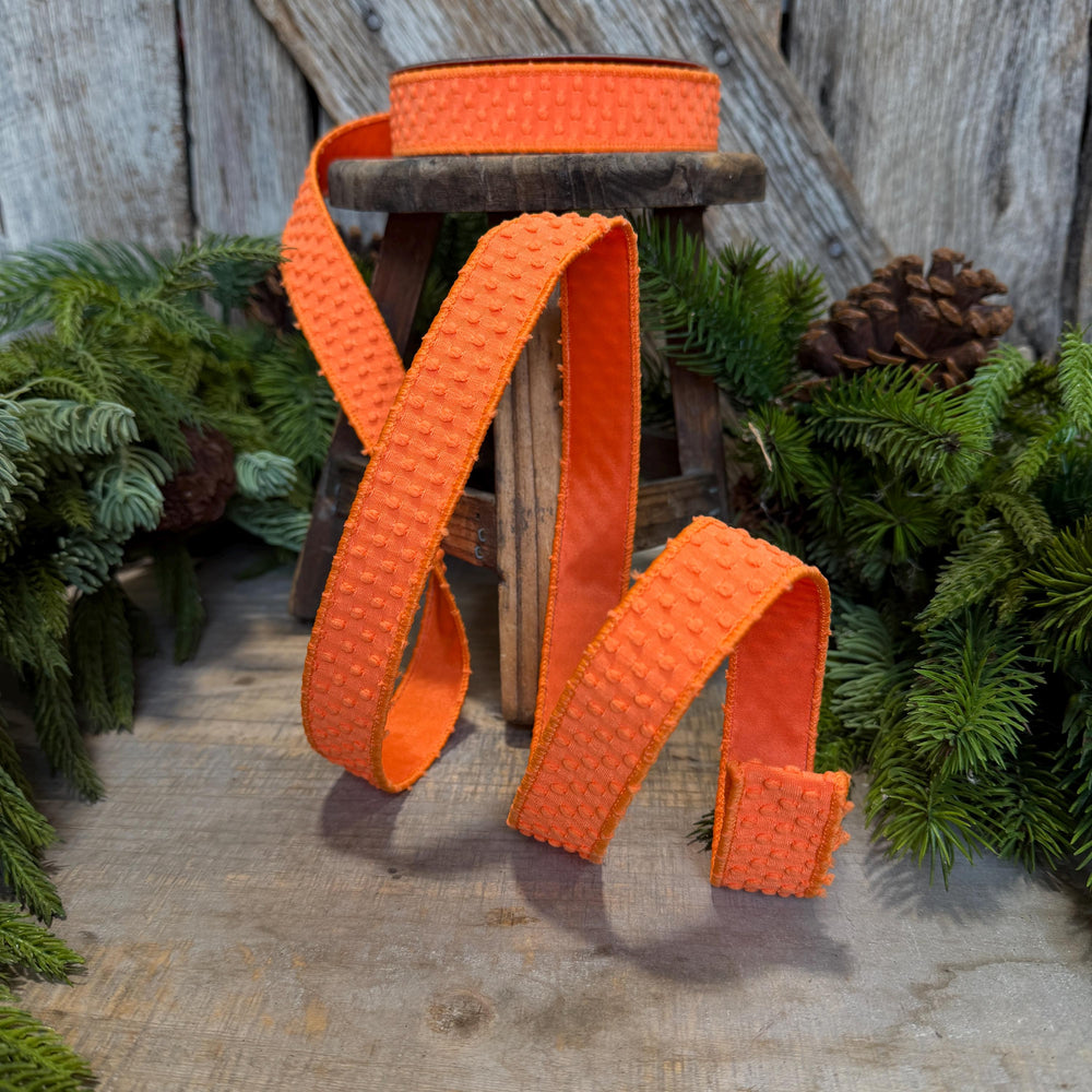 1" Orange Goosebumps Ribbon, Farrisilk Ribbon, Halloween Ribbon, HR025-52