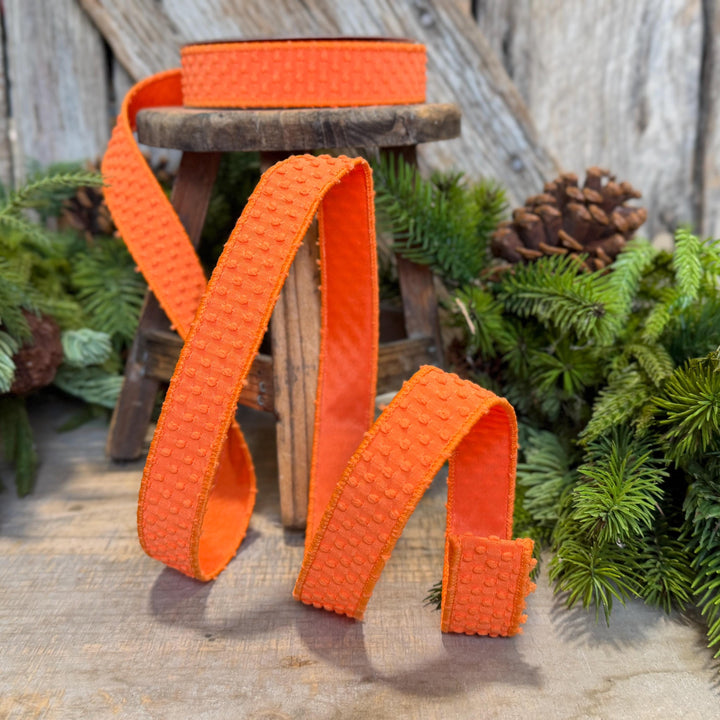 1" Orange Goosebumps Ribbon, Farrisilk Ribbon, Halloween Ribbon, HR025-52