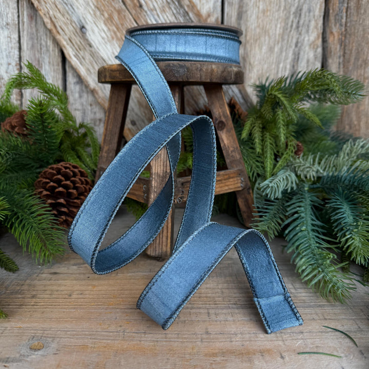 1" Steel Blue Ribbon, Farrislk Silky Sheen Ribbon, SR154-17