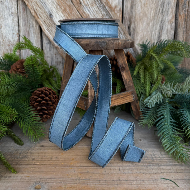 1" Steel Blue Ribbon, Farrislk Silky Sheen Ribbon, SR154-17