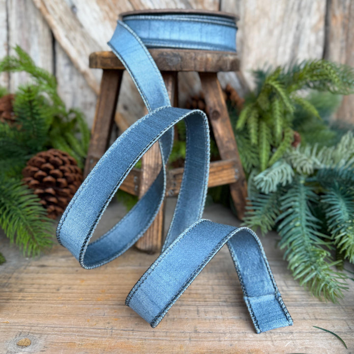 1" Steel Blue Ribbon, Farrislk Silky Sheen Ribbon, SR154-17