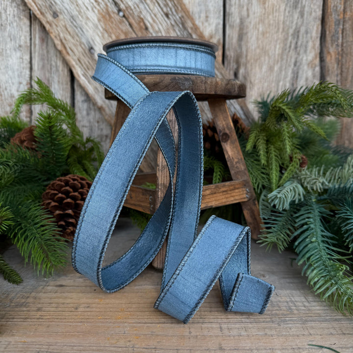 1" Steel Blue Ribbon, Farrislk Silky Sheen Ribbon, SR154-17