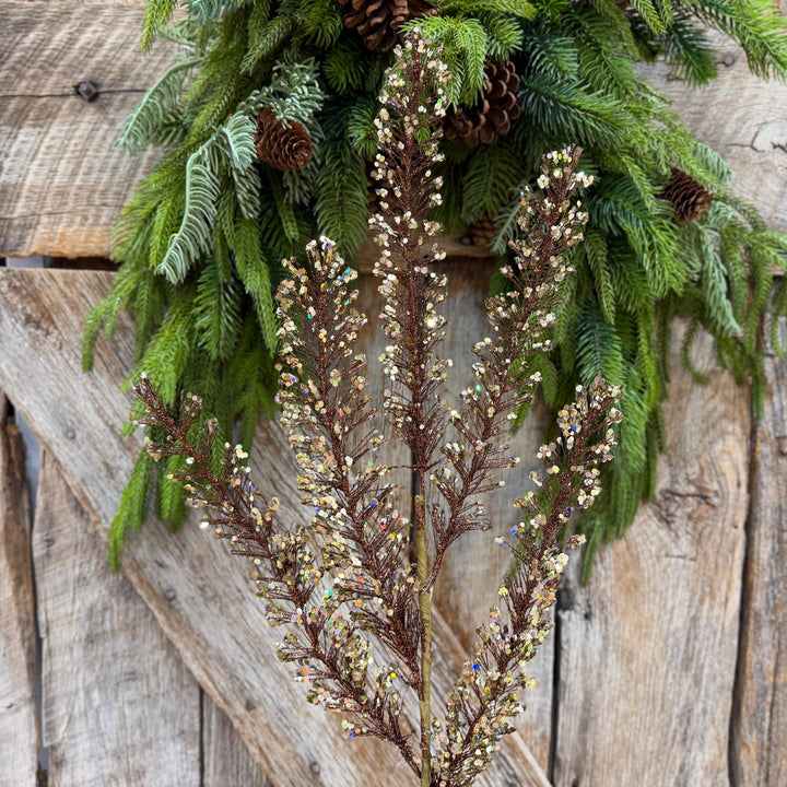 30" Chocolate Brown Christmas Tree Spray