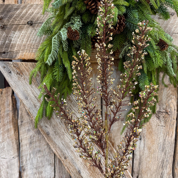 30" Chocolate Brown Christmas Tree Spray