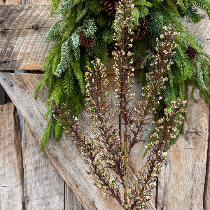 30" Chocolate Brown Christmas Tree Spray
