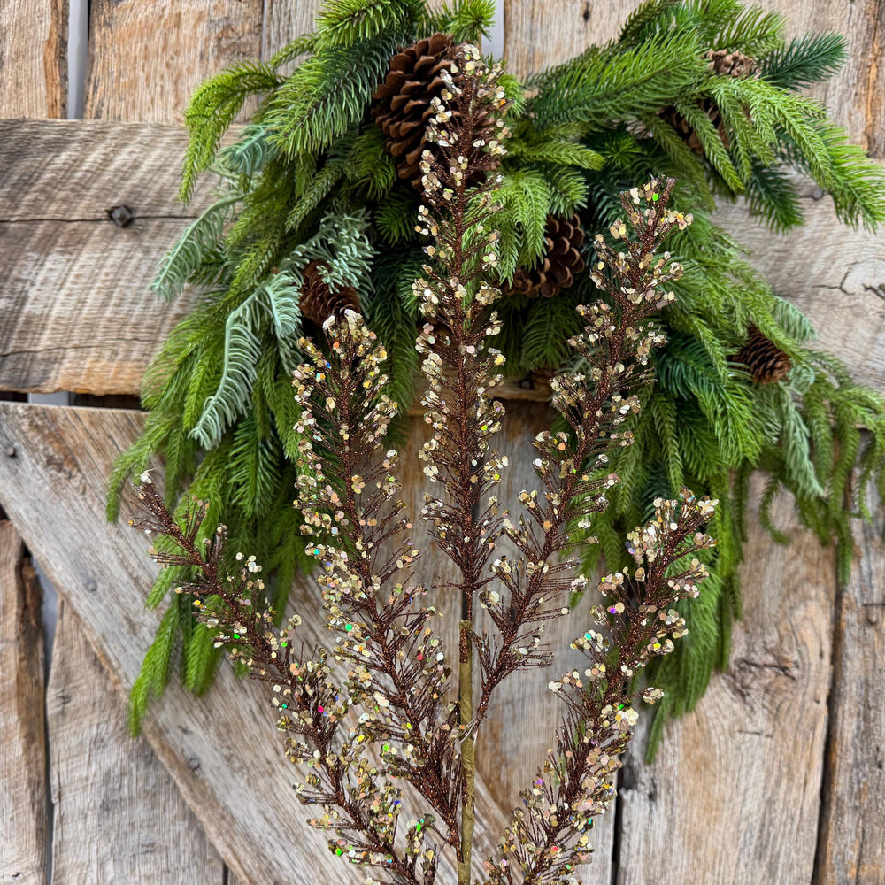 30" Chocolate Brown Christmas Tree Spray