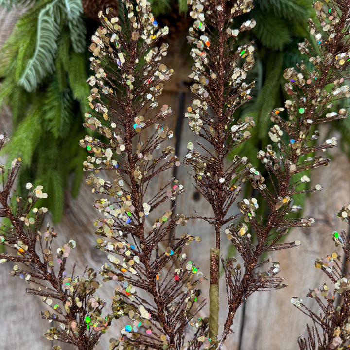 30" Chocolate Brown Christmas Tree Spray