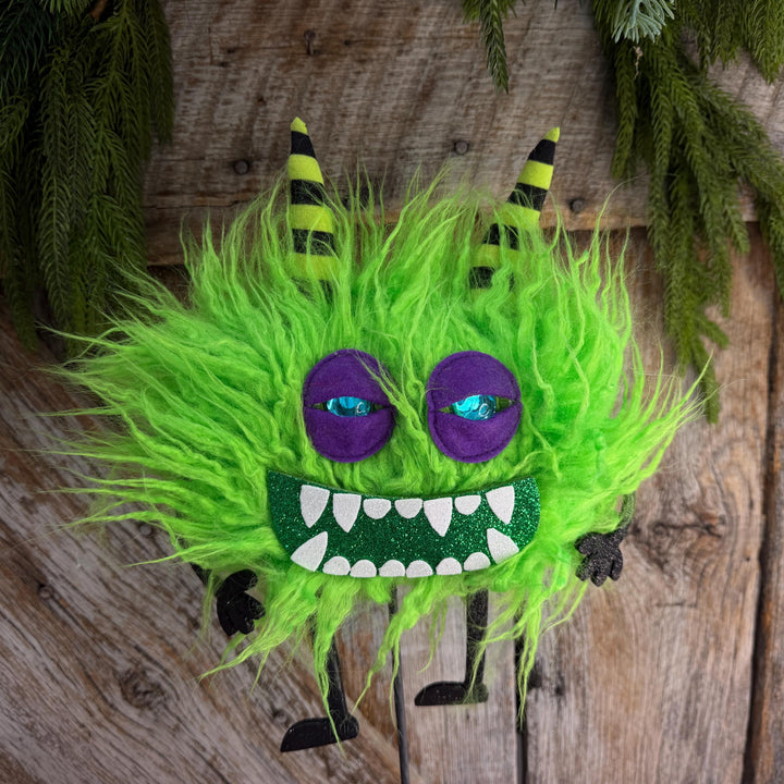 Green Monster Pick, Halloween Monster Spray, Monster Floral Pick