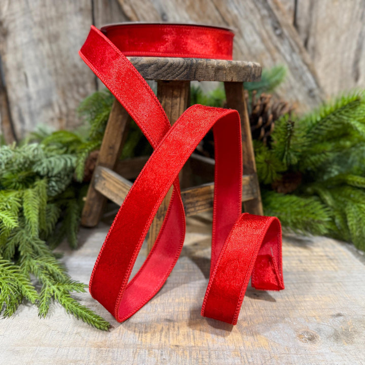 1" Red Velvet Ribbon, Farrisilk Ribbon