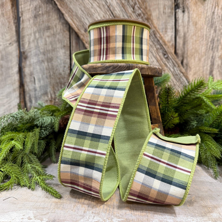 2.5" Fall Plaid Ribbon, Christmas Plaid Ribbon, Woodland Christmas Ribbon