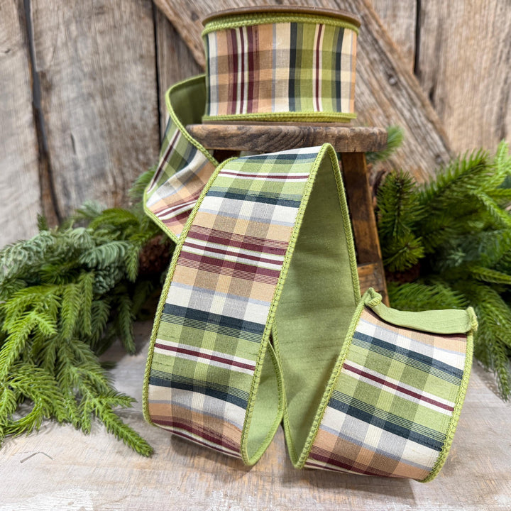 2.5" Fall Plaid Ribbon, Christmas Plaid Ribbon, Woodland Christmas Ribbon