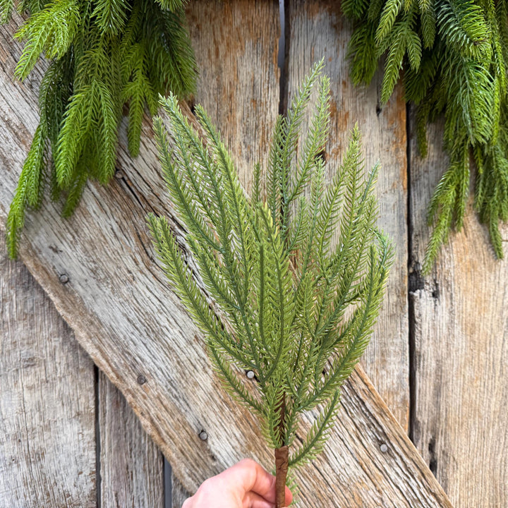 23" Norfolk Pine Plastic Pick, Christmas Greenery