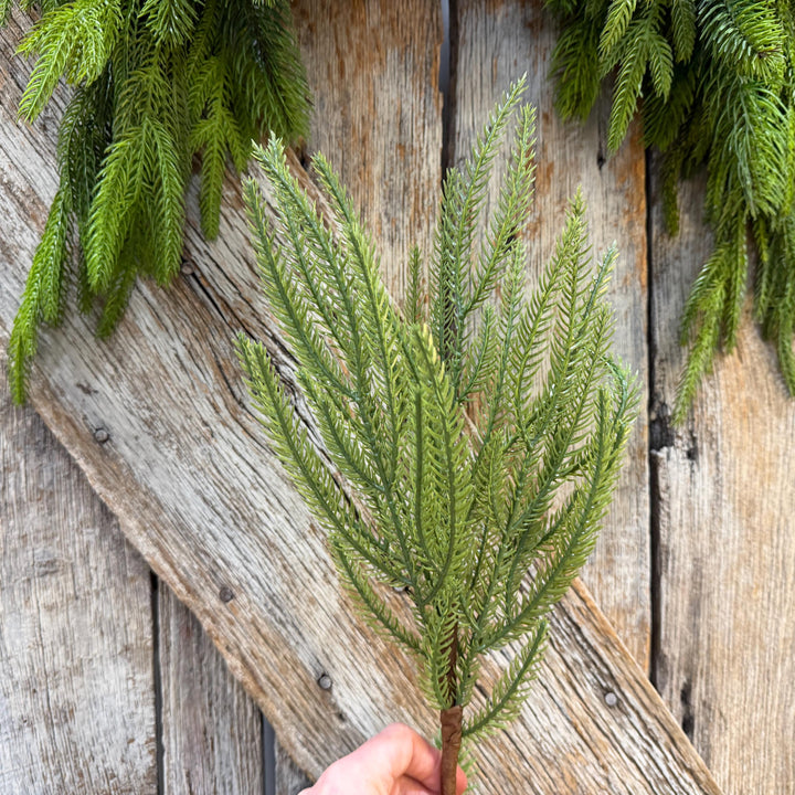 23" Norfolk Pine Plastic Pick, Christmas Greenery