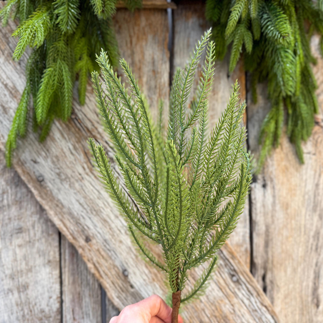 23" Norfolk Pine Plastic Pick, Christmas Greenery