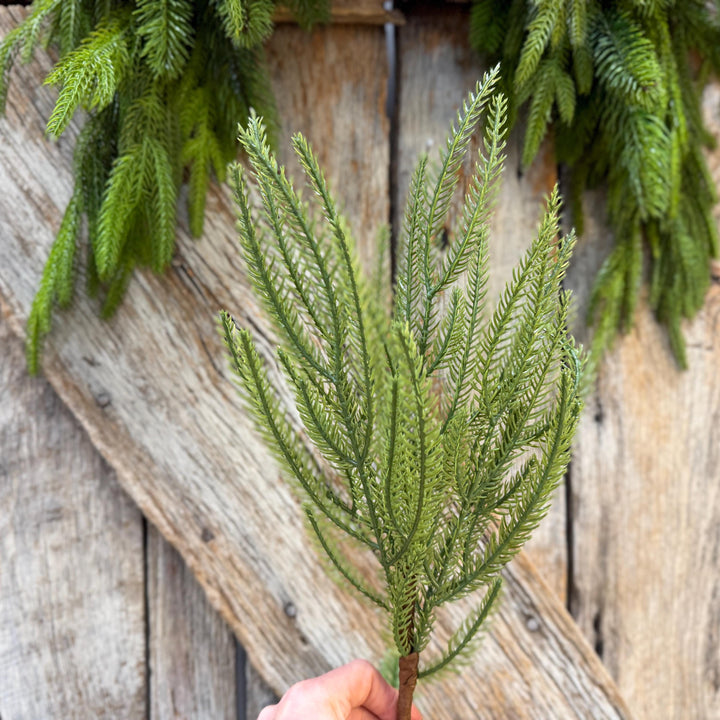 23" Norfolk Pine Plastic Pick, Christmas Greenery