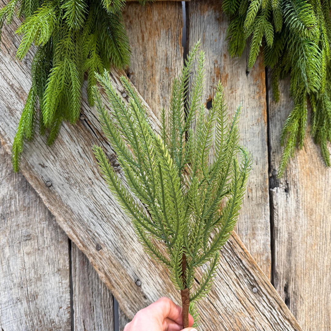 23" Norfolk Pine Plastic Pick, Christmas Greenery