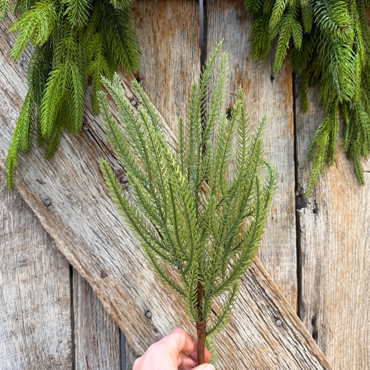 23" Norfolk Pine Plastic Pick, Christmas Greenery
