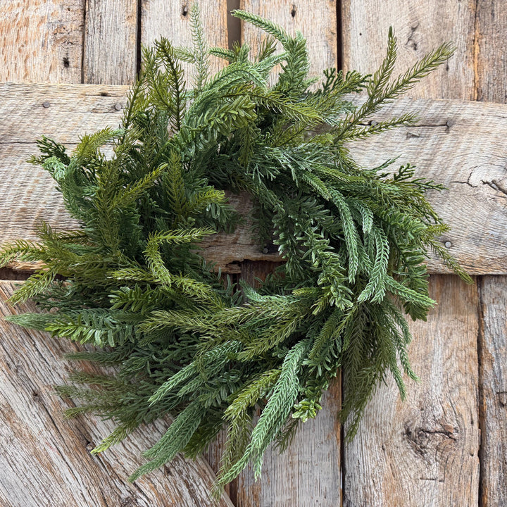 20" Real Touch Pine Wreath, Pine Mix Artificial Wreath