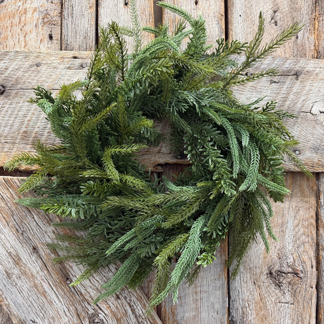 20" Real Touch Pine Wreath, Pine Mix Artificial Wreath