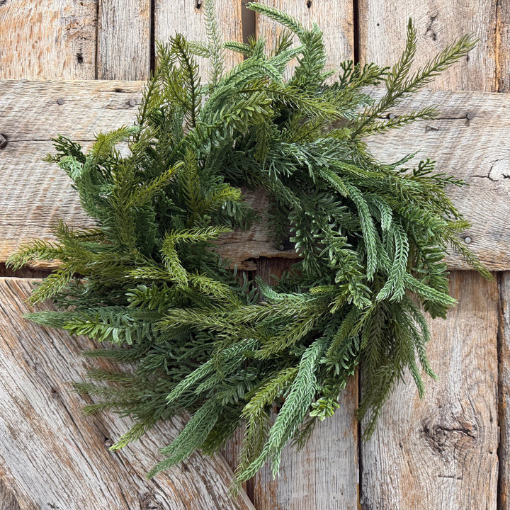 20" Real Touch Pine Wreath, Pine Mix Artificial Wreath