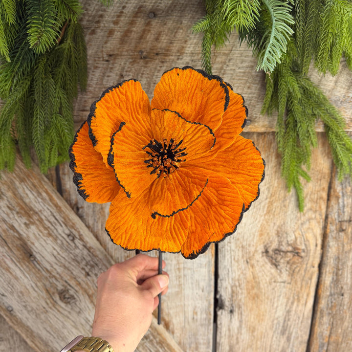 11" Orange Halloween Floral, Orange Fantasy Flower, 57222OR