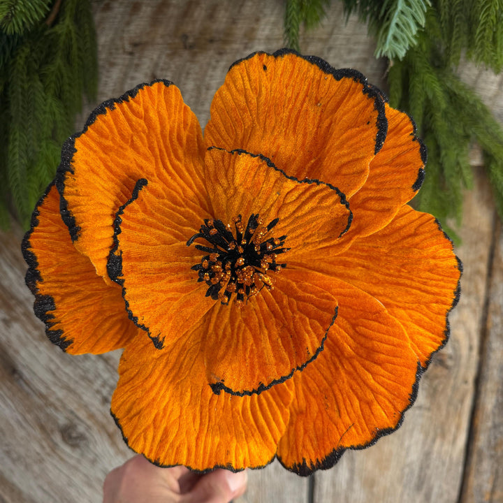 11" Orange Halloween Floral, Orange Fantasy Flower, 57222OR