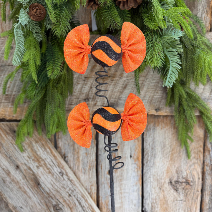 23" Orange Halloween Lollipop Spray, Halloween Floral Spray