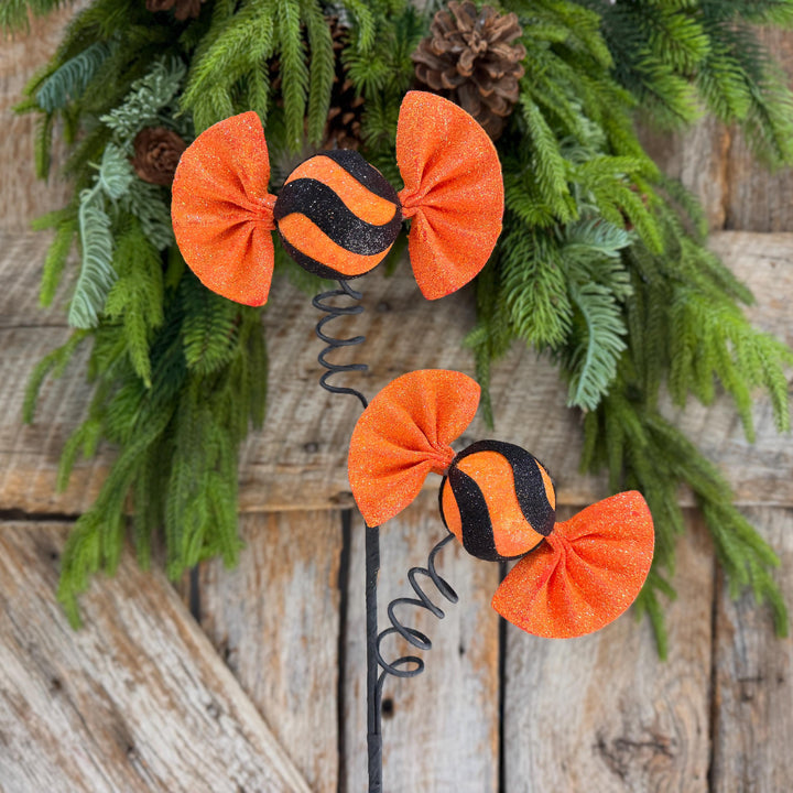 23" Orange Halloween Lollipop Spray, Halloween Floral Spray