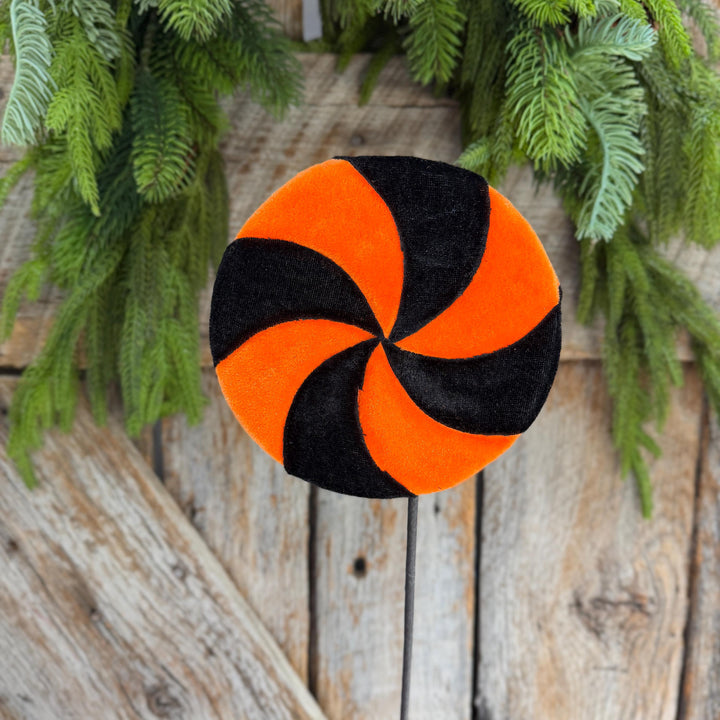 20" Black Orange Halloween Lollipop, Halloween Floral Supply, 57386ORBK
