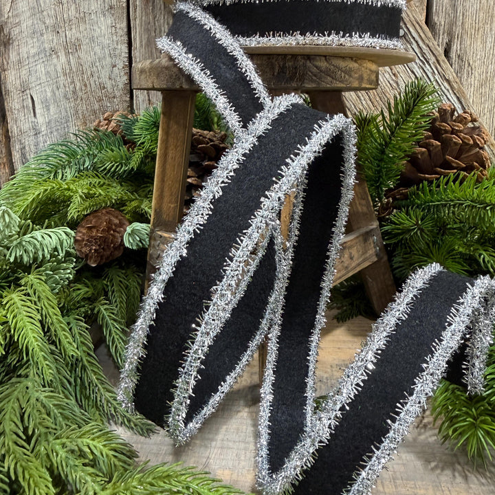 1" Black and Silver Halloween Ribbon, Halloween Ribbon