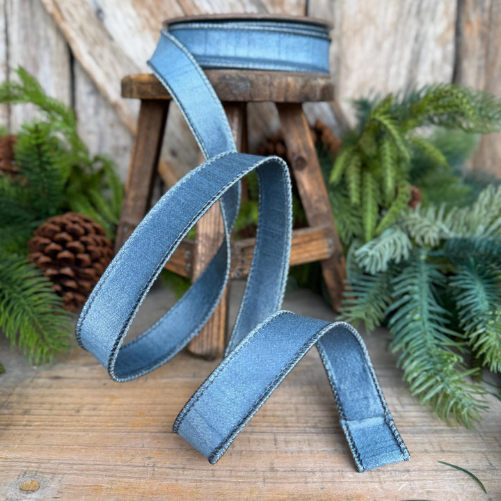 1" Steel Blue Ribbon, Farrislk Silky Sheen Ribbon, SR154-17