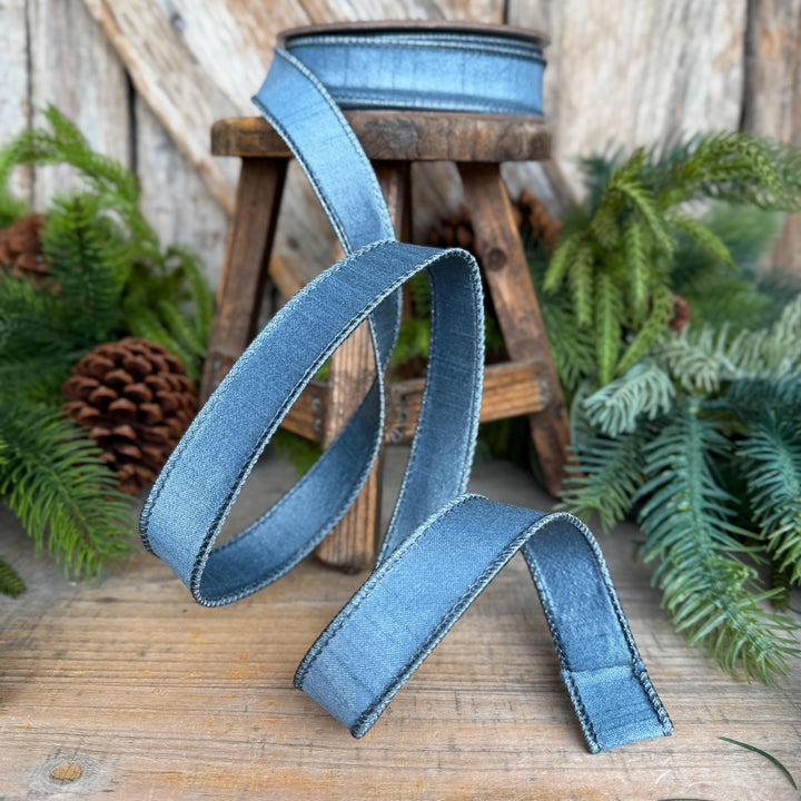 1" Steel Blue Ribbon, Farrislk Silky Sheen Ribbon, SR154-17