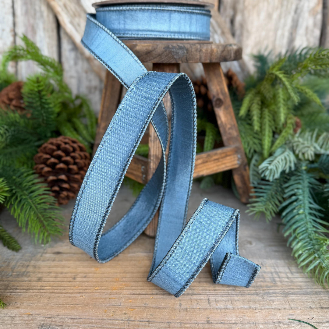1" Steel Blue Ribbon, Farrislk Silky Sheen Ribbon, SR154-17