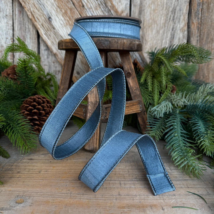1" Steel Blue Ribbon, Farrislk Silky Sheen Ribbon, SR154-17
