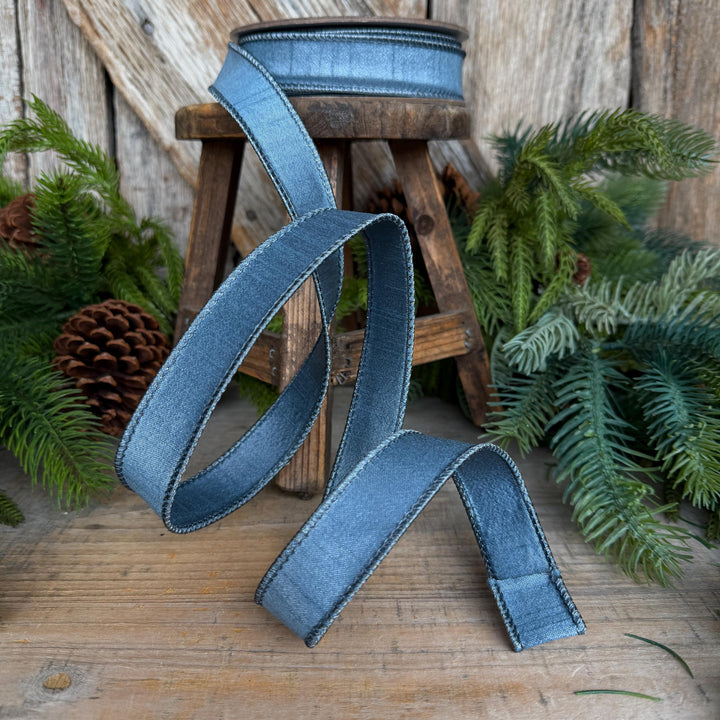 1" Steel Blue Ribbon, Farrislk Silky Sheen Ribbon, SR154-17