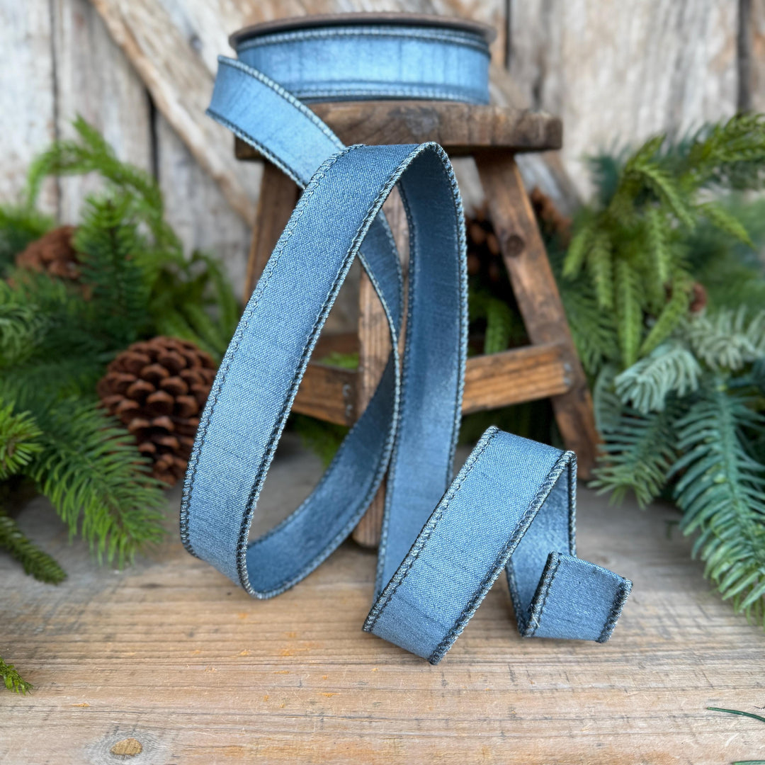 1" Steel Blue Ribbon, Farrislk Silky Sheen Ribbon, SR154-17