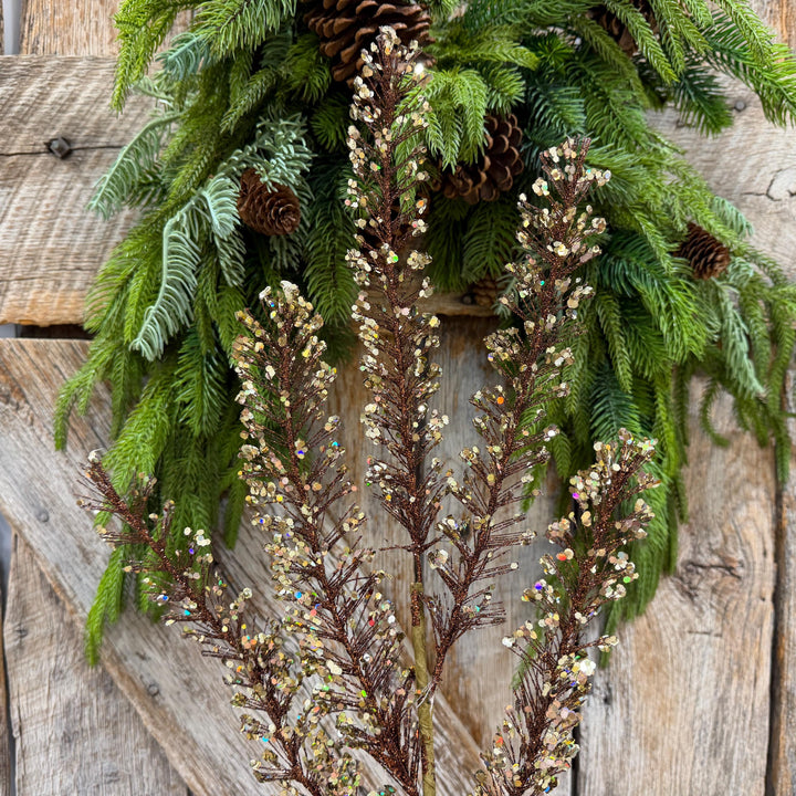 30" Chocolate Brown Christmas Tree Spray