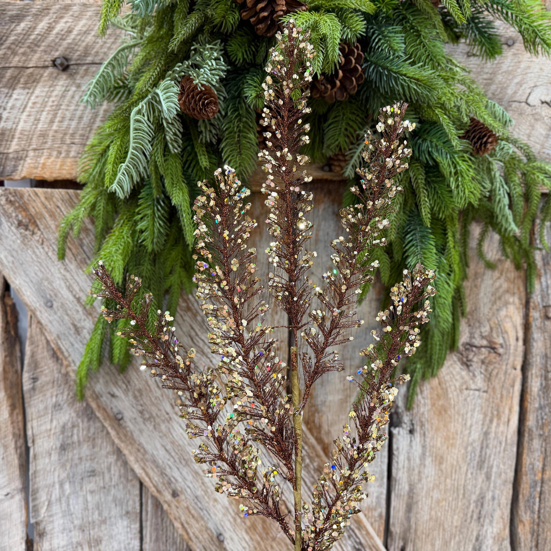 30" Chocolate Brown Christmas Tree Spray