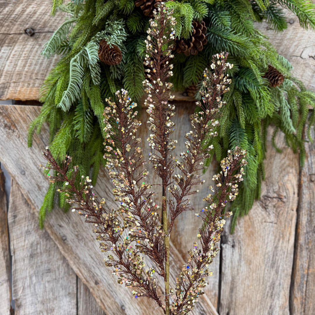 30" Chocolate Brown Christmas Tree Spray