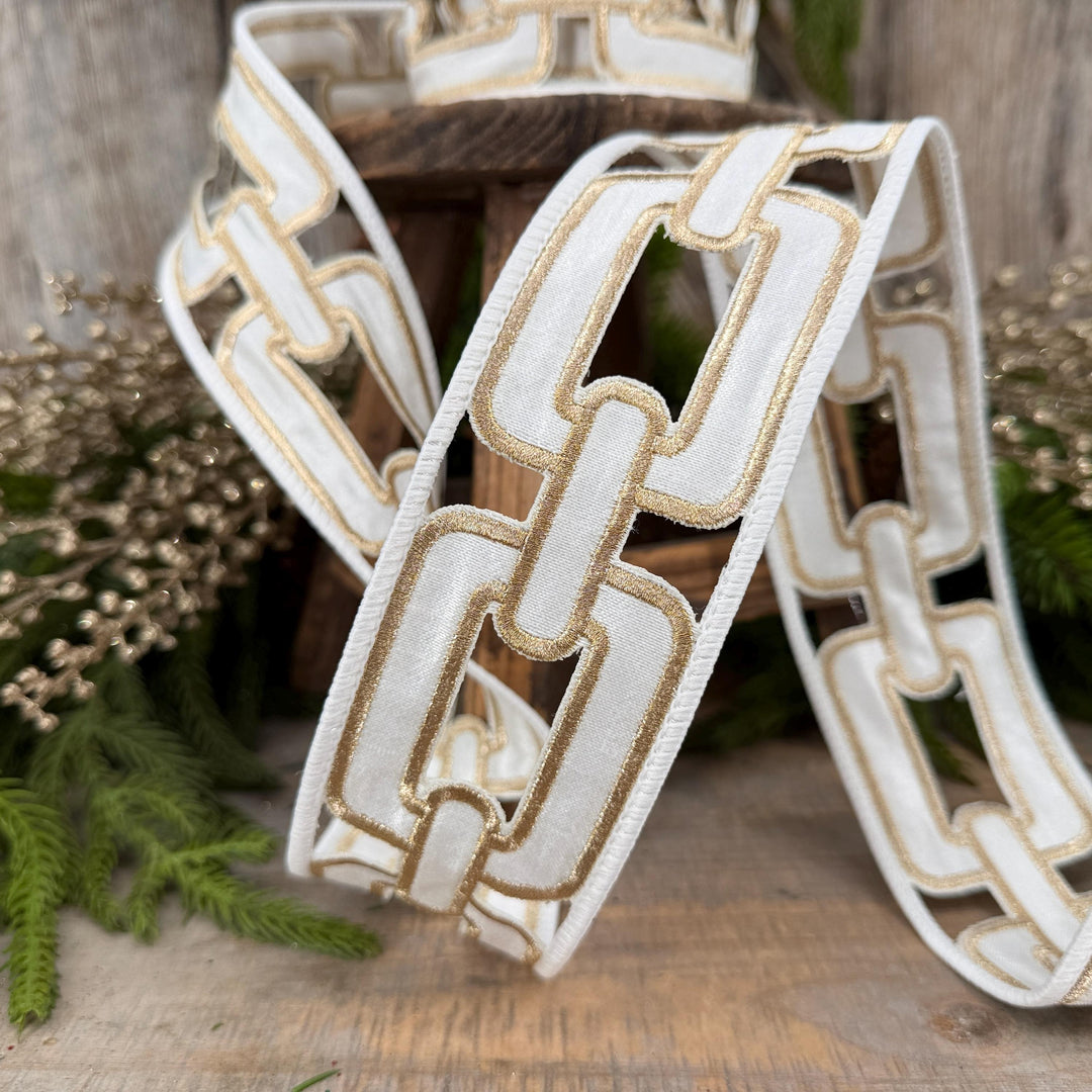 2.25" White Ribbon, Farrisilk Ribbon