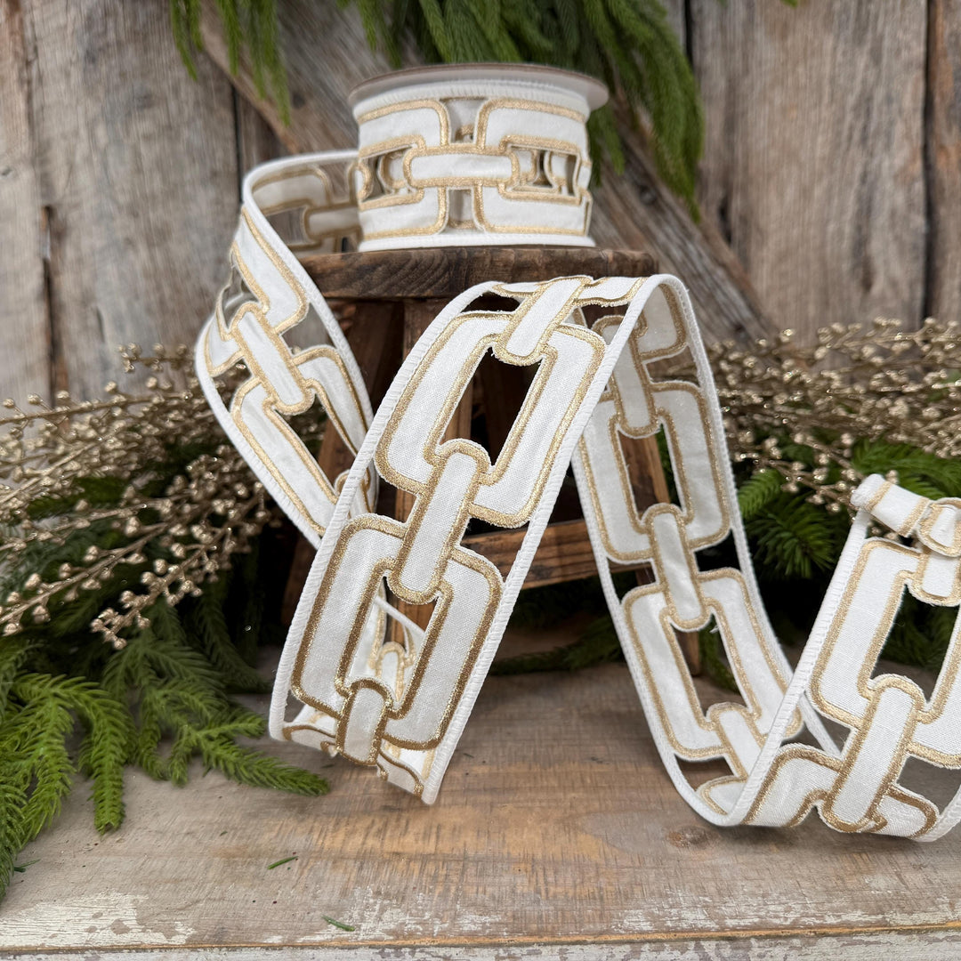 2.25" White Ribbon, Farrisilk Ribbon